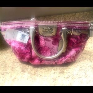 Coach Pink Floral Sophia Purse/Satchel